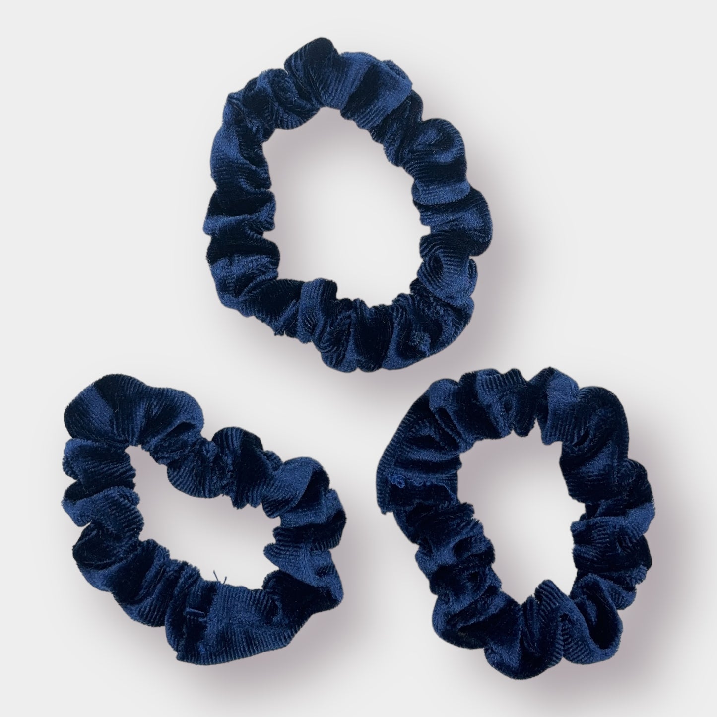 Navy Velvet Scrunchies - 3 Pack