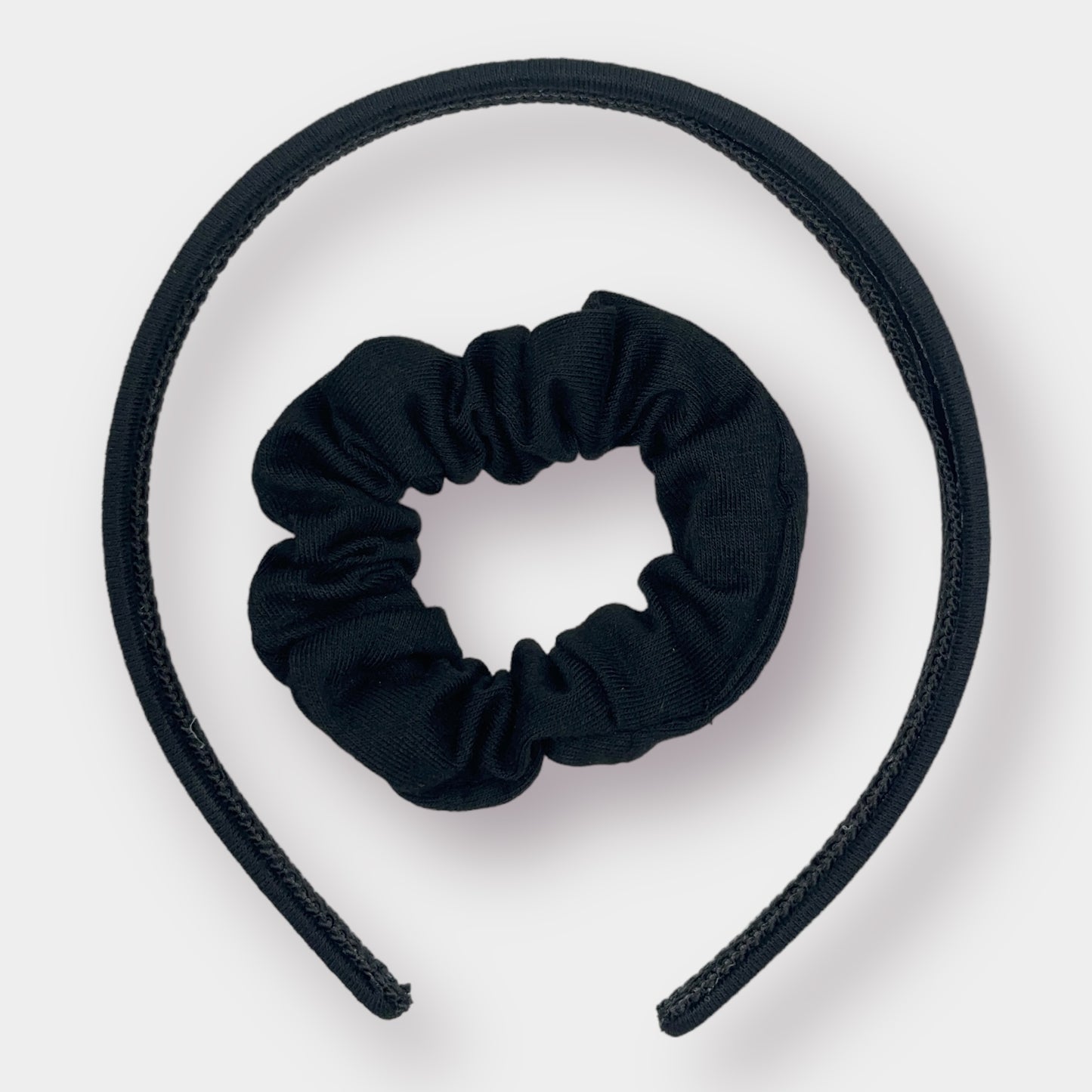 Black Headband with Scrunchie - 2 Pack