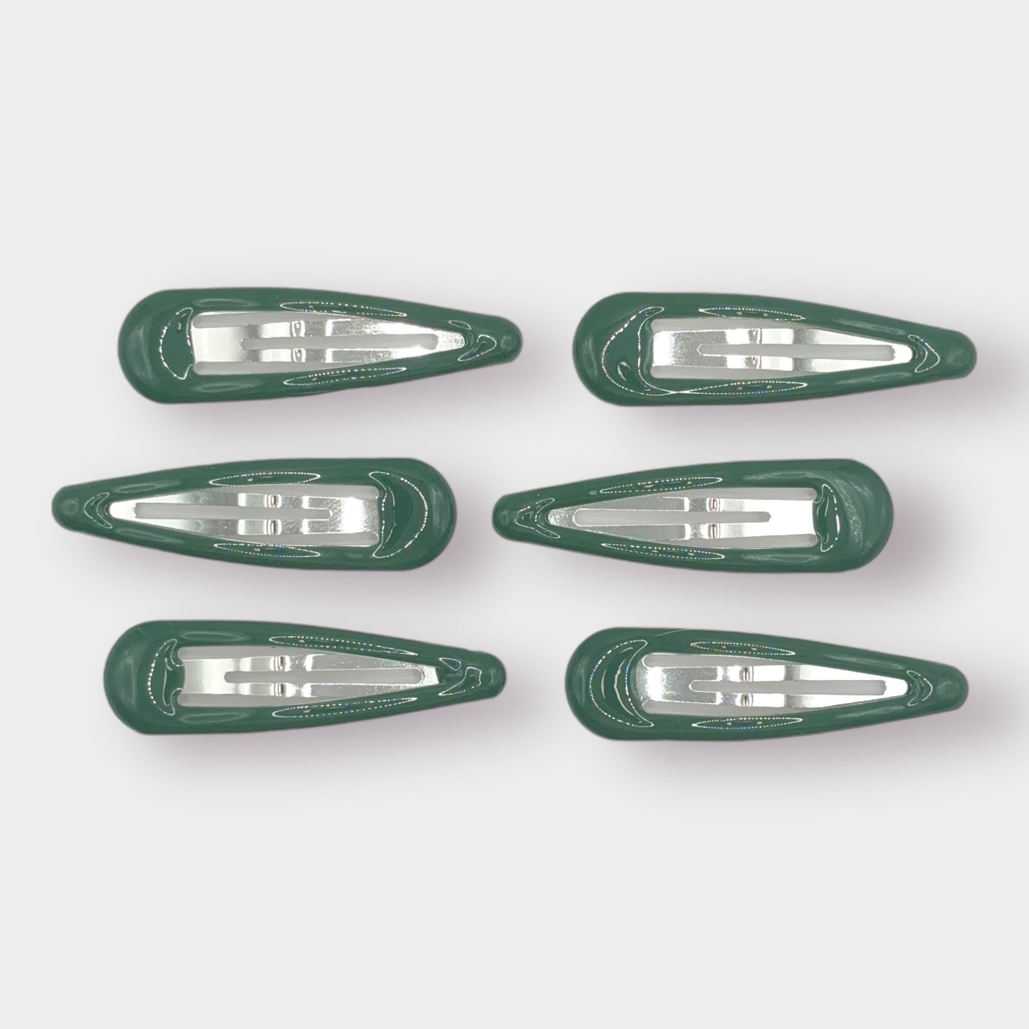 Green Gloss Clips - 6 Pack