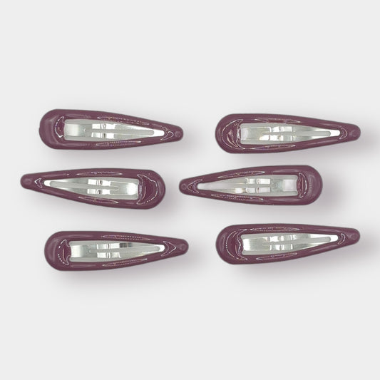 Maroon Gloss Clips - 6 Pack