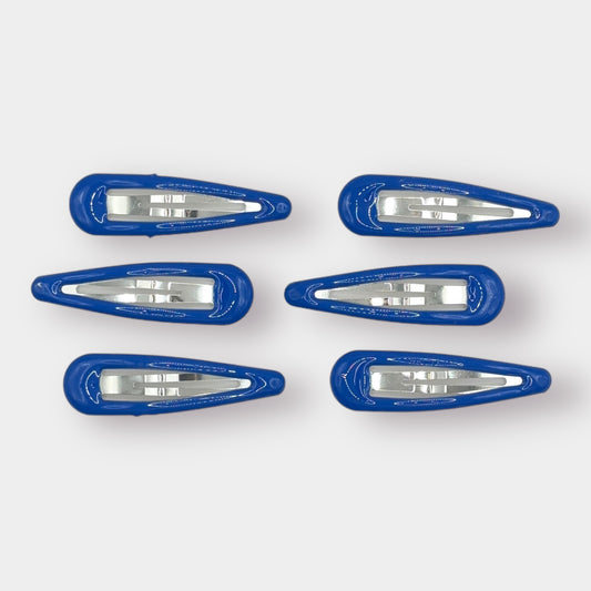 Blue Gloss Clips - 6 Pack