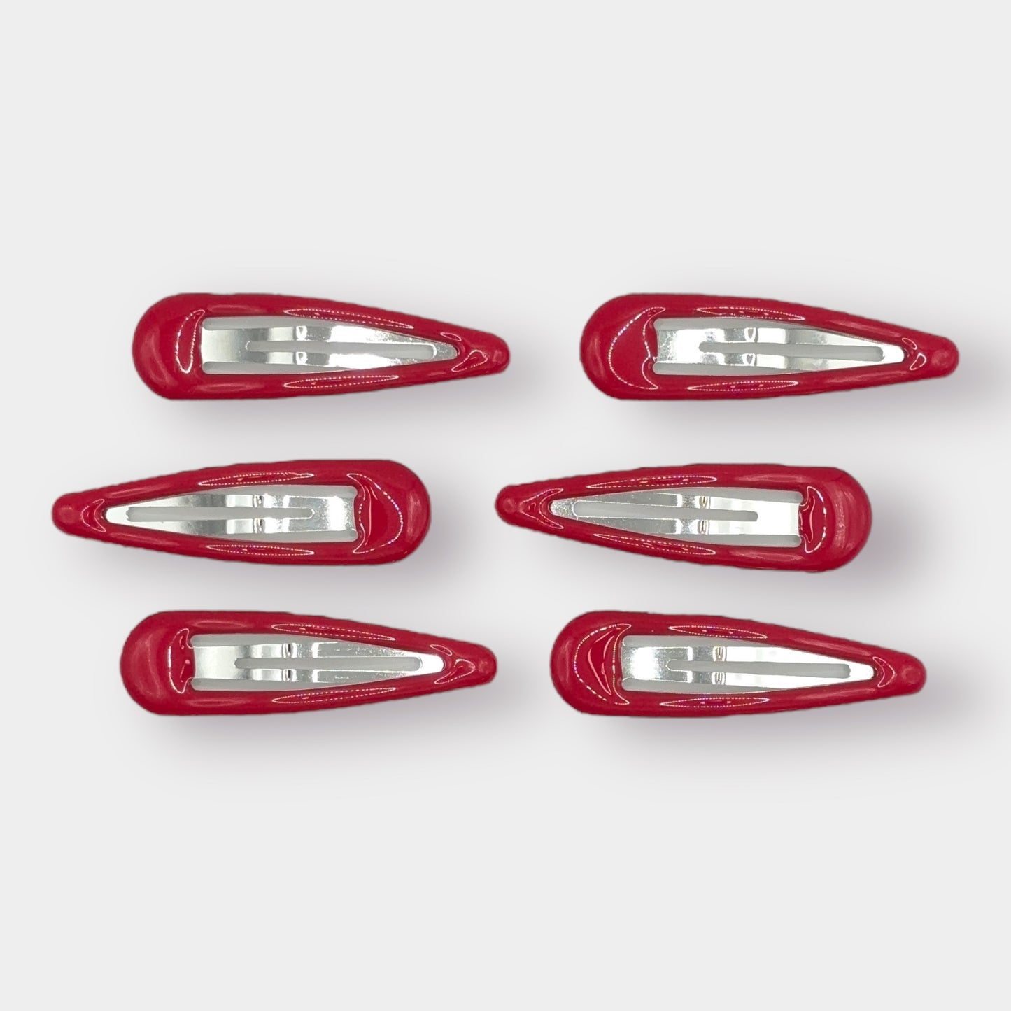 Red Gloss Clips - 6 Pack