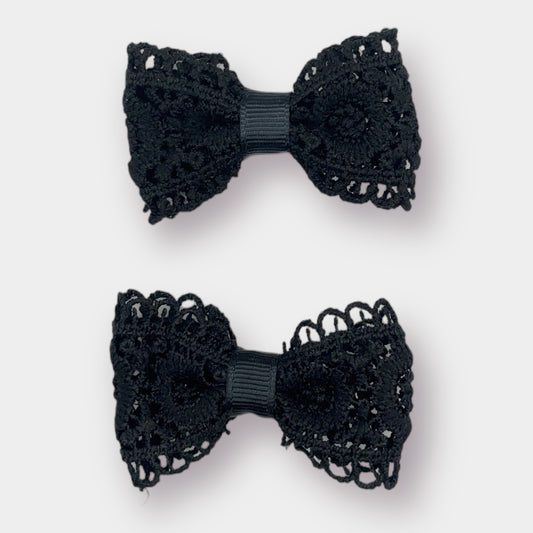 Black Lace Bows - 2 Pack