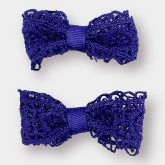 Purple Lace Bows - 2 Pack