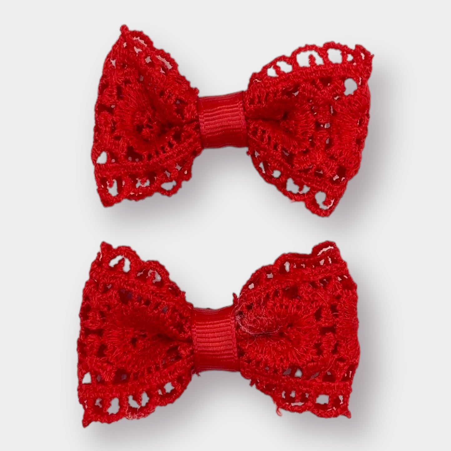 Red Lace Bows - 2 Pack