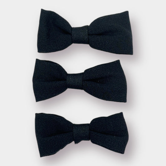 Black Clip Bows - 3 Pack