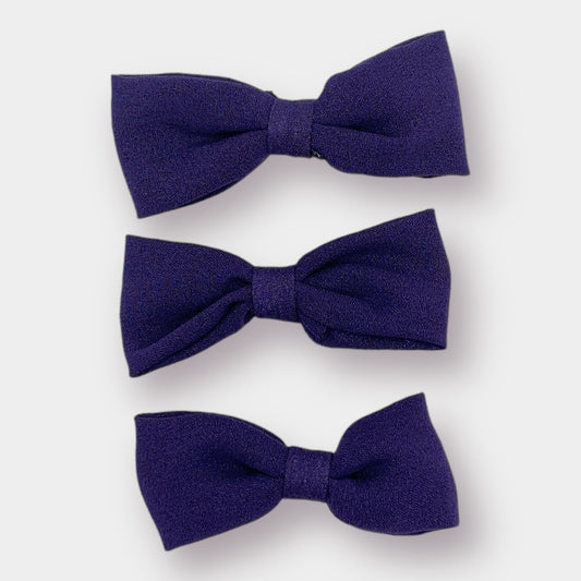 Purple Clip Bows - 3 Pack