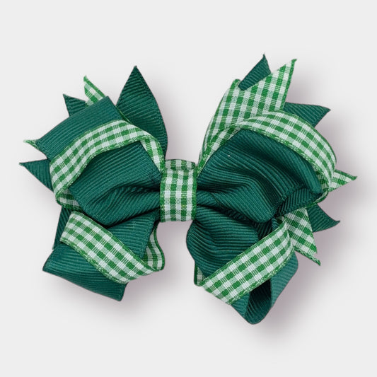 Green Gingham Ribbon Bow