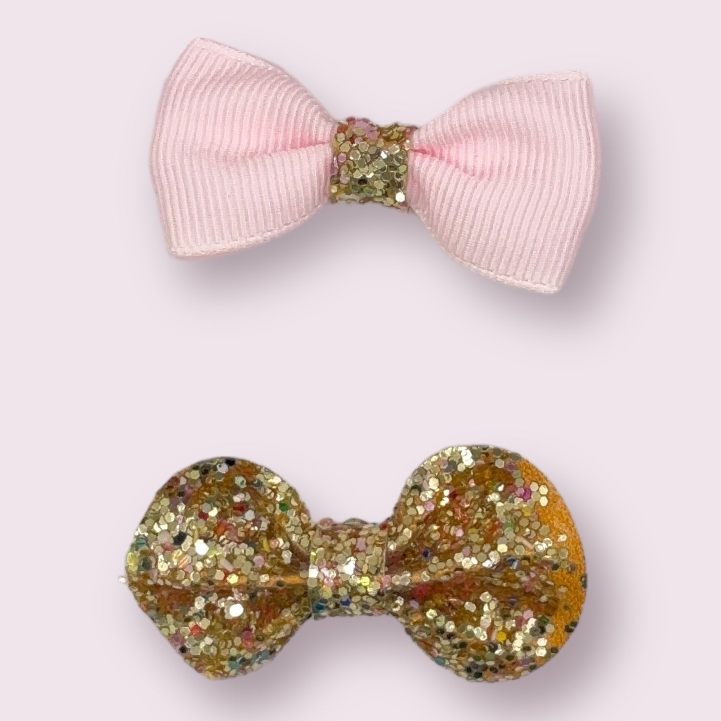 Small Glitter Bow Clip - 2 Pack