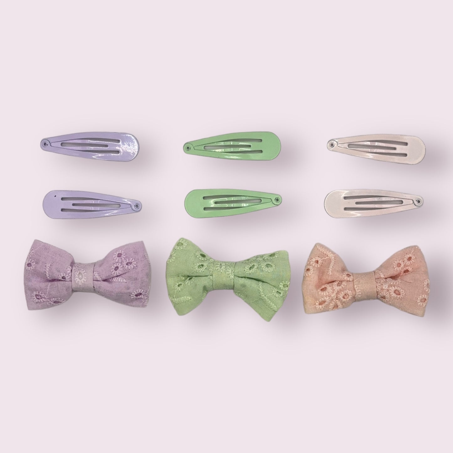 Pastel Clip and Bow Set - 3 Pack