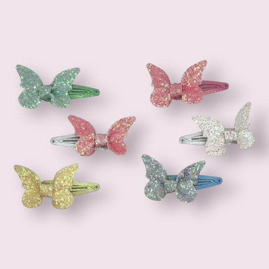 Glitter Butterflies on Clips - 3 Pack