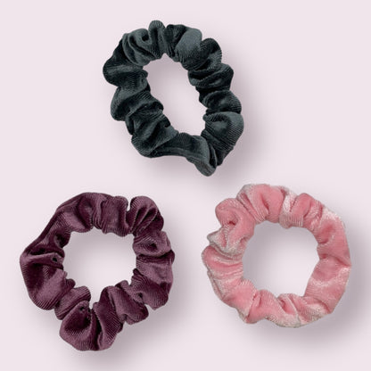 Small Velvet Scrunchies - 3 Pack